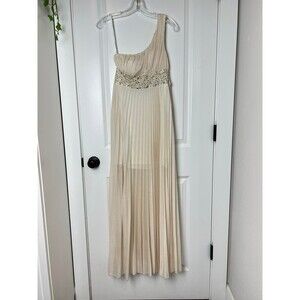 speechless gown one sholder strap beige gold dress size small